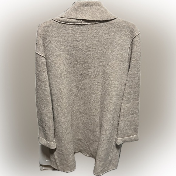 Eileen Fisher Cozy Tan Open Front Cardigan - Picture 10 of 10